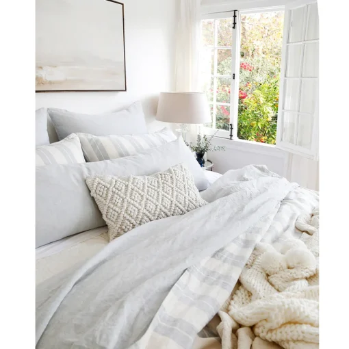 Carter Big Pillow, Ivory & Denim^Be Home Hot