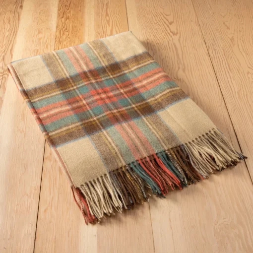 Cashmere Knee Blanket in Stewart Dress Antique Tartan^Be Home Store