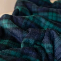Cashmere Knee Blanket in Black Watch Tartan^Be Home Best