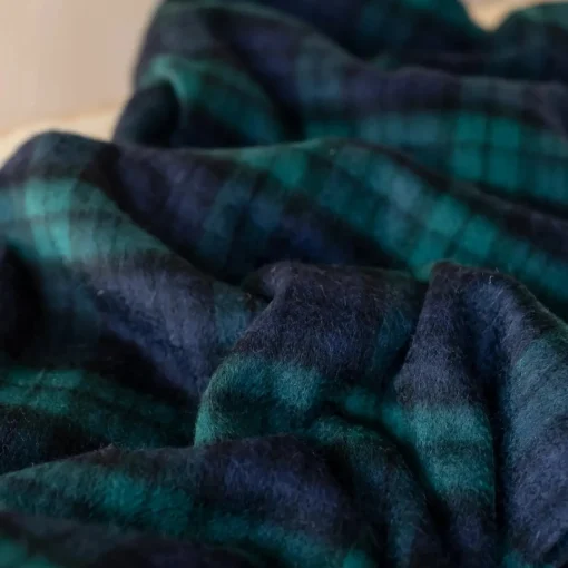 Cashmere Knee Blanket in Black Watch Tartan^Be Home Best