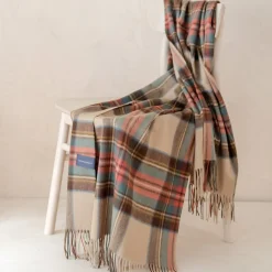 Cashmere Knee Blanket in Stewart Dress Antique Tartan^Be Home Sale