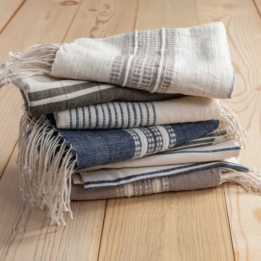 Chesapeake Hand Towel, Grey with Natural