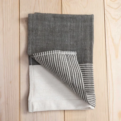 Chesapeake Hand Towel, Grey with Natural