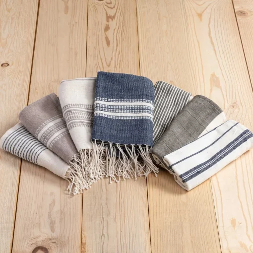 Chesapeake Hand Towel, Grey with Natural