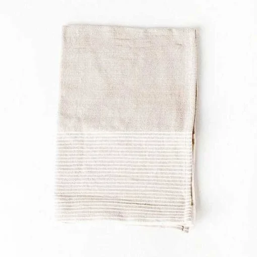 Chesapeake Hand Towel, Stone with Natural