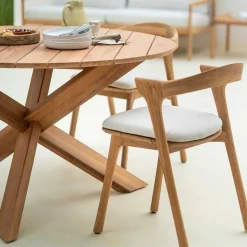 Circle Solid Teak Outdoor Dining Table, 54"