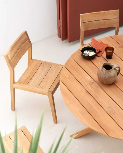 Circle Solid Teak Outdoor Dining Table, 54"