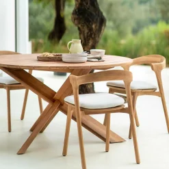 Circle Solid Teak Outdoor Dining Table, 54