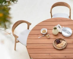 Circle Solid Teak Outdoor Dining Table, 54