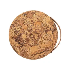 Cork Trivet with Leather Handle, Large