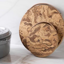 Cork Trivet with Leather Handle, Small