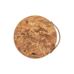 Cork Trivet with Leather Handle, Medium