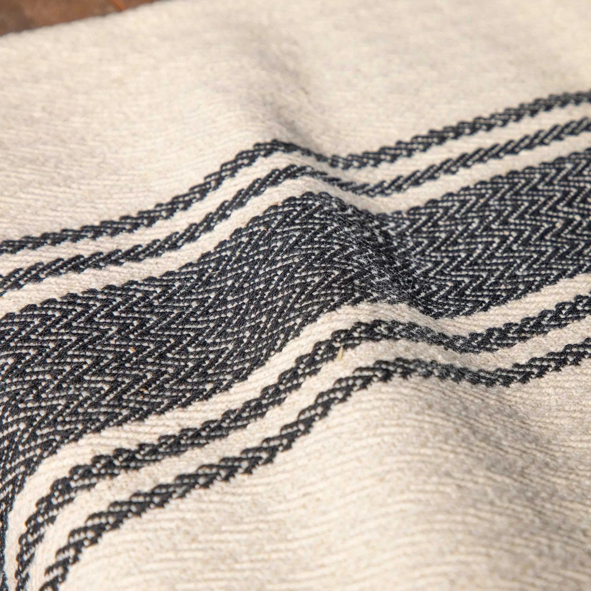 Cotton Canvas Table Runner with Stripes