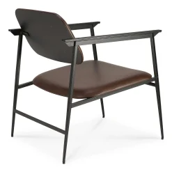 DC Leather Lounge Chair, Chocolate