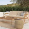 Donut Outdoor Pouf, Marsala Check Fabric