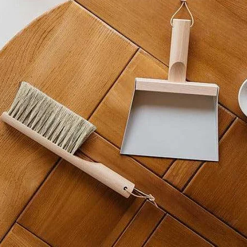 Dustpan & Natural Brush Set, Grey