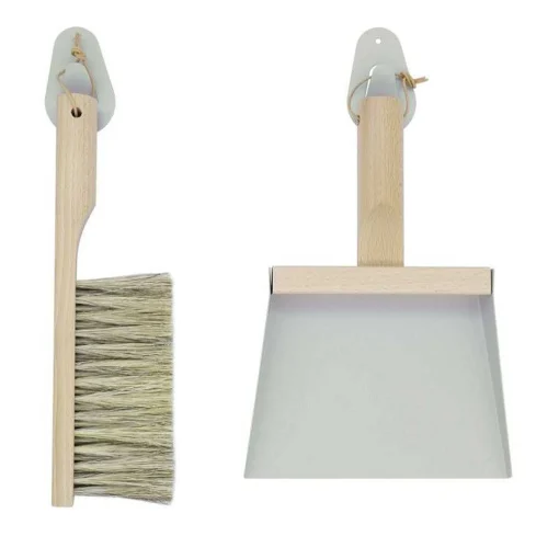 Dustpan & Natural Brush Set, Grey