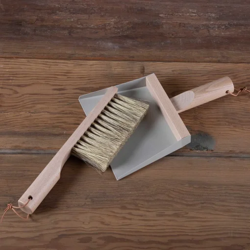 Dustpan & Natural Brush Set, Grey