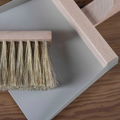 Dustpan & Natural Brush Set, Grey