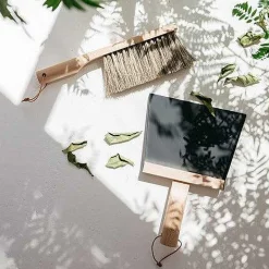 Dustpan & Natural Brush Set, Black