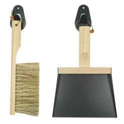 Dustpan & Natural Brush Set, Black