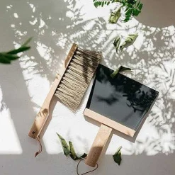 Dustpan & Natural Brush Set, Black