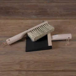 Dustpan & Natural Brush Set, Black