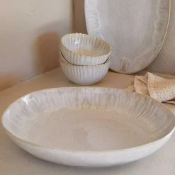 Eivissa Reactive Glaze Shallow Serving Bowl