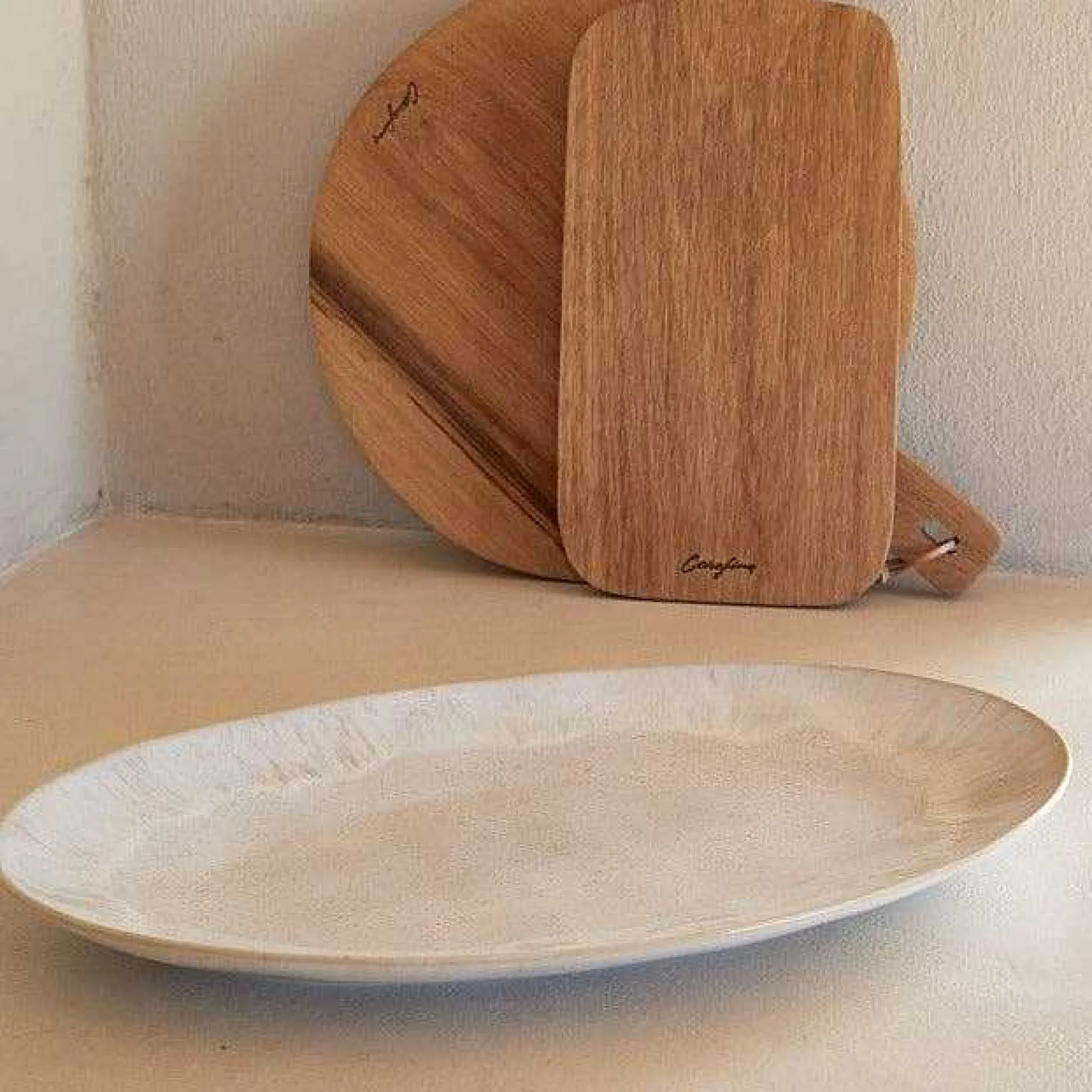 Eivissa Reactive Glaze Wide Oval Platter