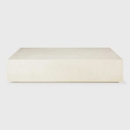 Elements Rectangular Micro-cement Coffee Table, Off White