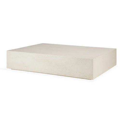 Elements Rectangular Micro-cement Coffee Table, Off White