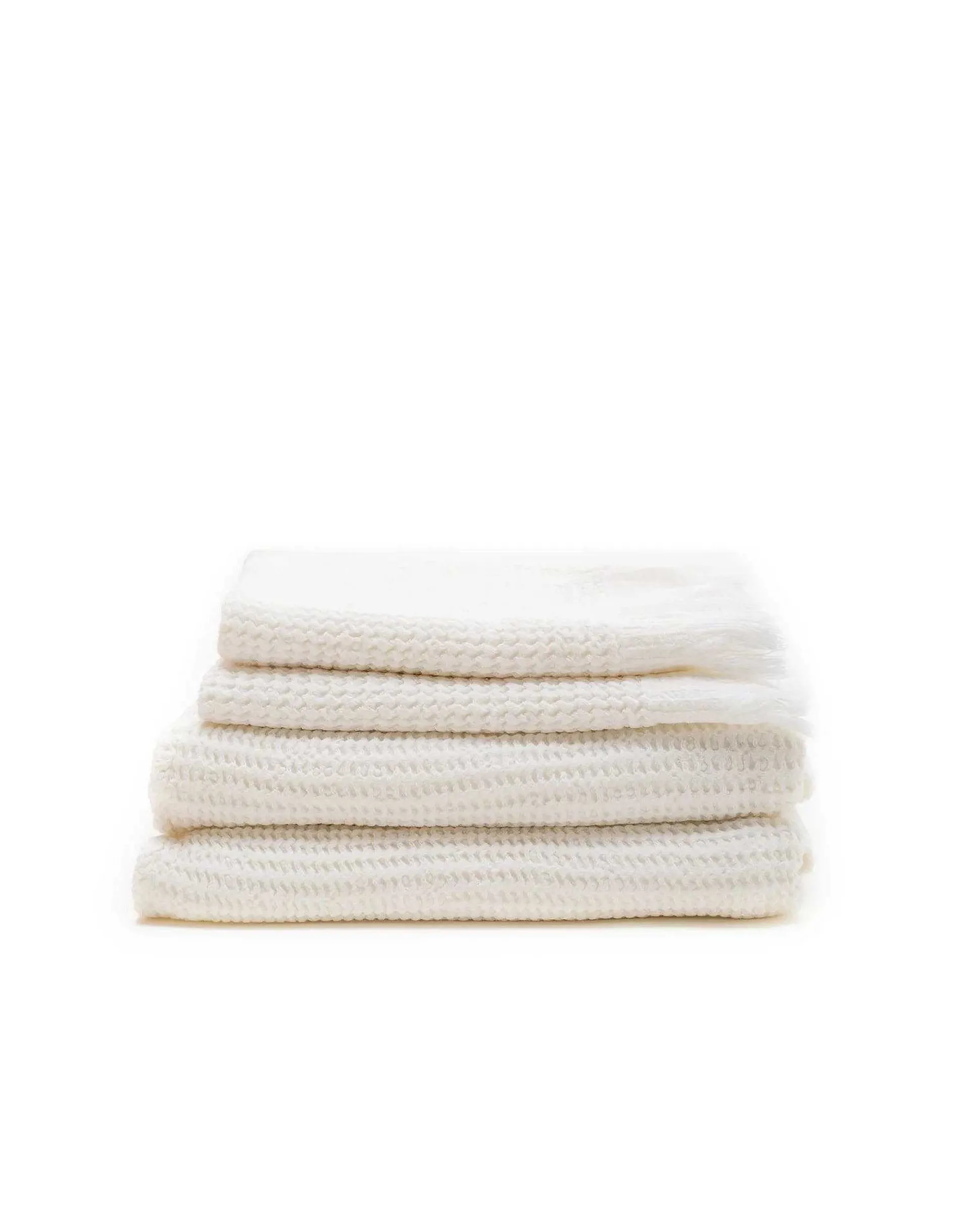 Ella Waffle Bath Towel, White