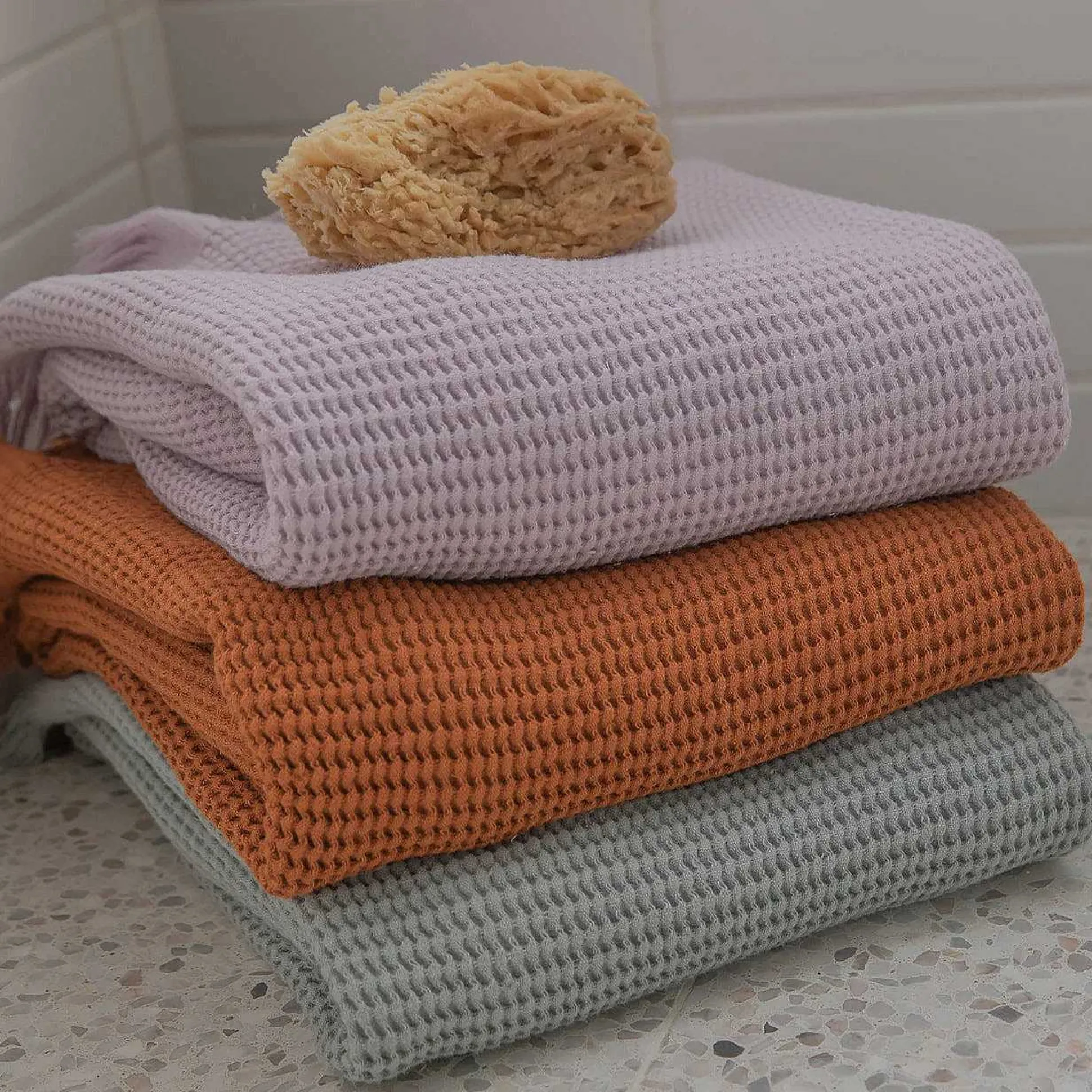 Ella Waffle Hand Towel, Sage