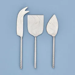 Etched & Hammered Cheese Set, Stainless