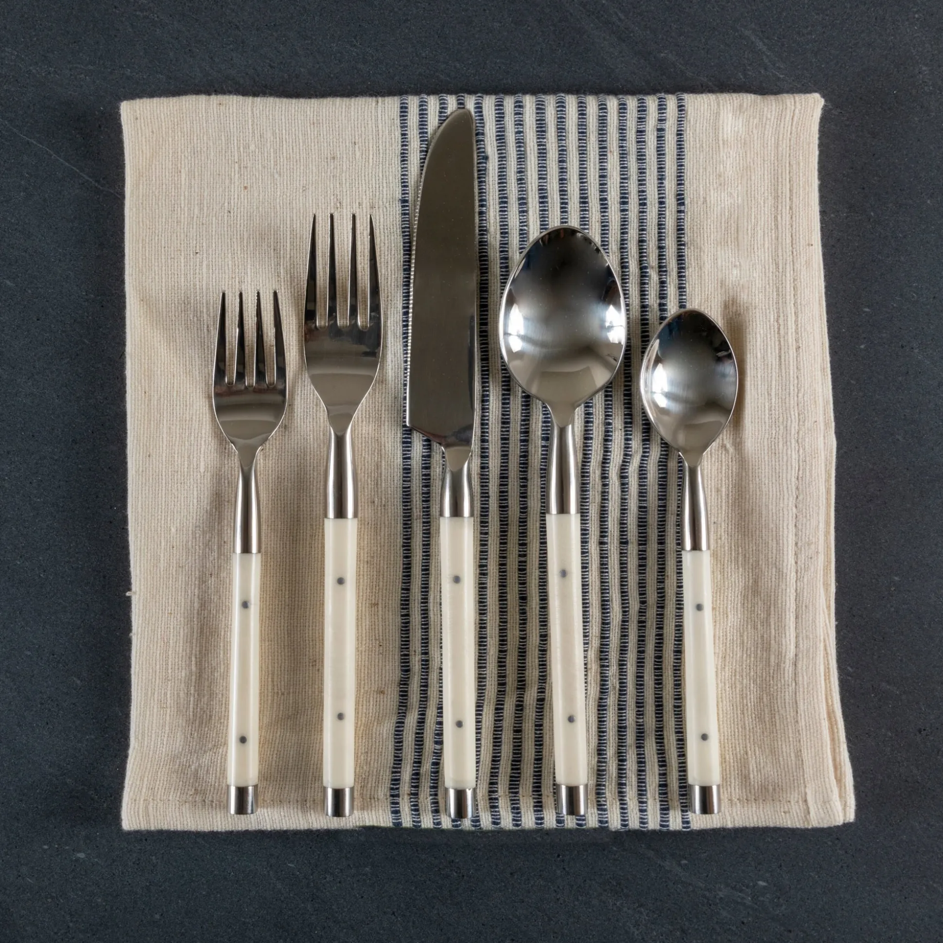 Everyday Stainless with Ivory Resin Inlay Flatware^Be Home Clearance