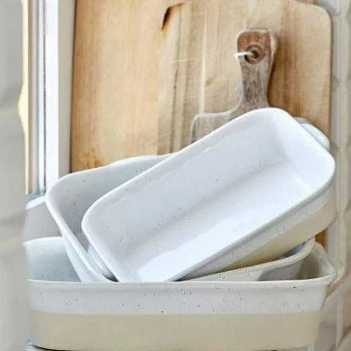 Fattoria 14" Rectangular Baker, White