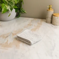 Firenze Washcloth, Platinum