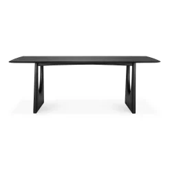 Geometric Black Oak Dining Table, 98"