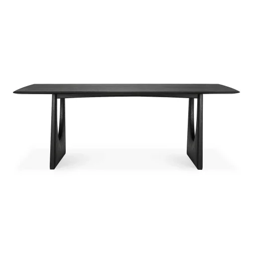 Geometric Black Oak Dining Table, 98"