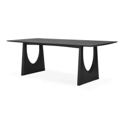 Geometric Black Oak Dining Table, 98
