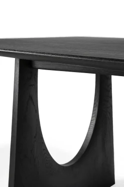 Geometric Black Oak Dining Table, 98