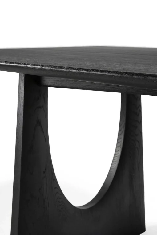 Geometric Black Oak Dining Table, 98"