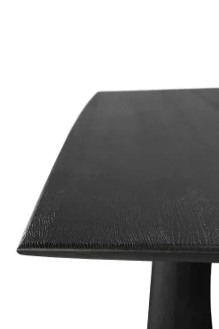 Geometric Black Oak Dining Table, 98