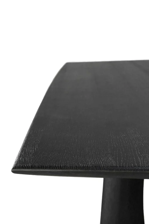 Geometric Black Oak Dining Table, 98"