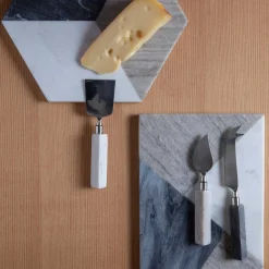 Geometric Marble Cheese Knife Set