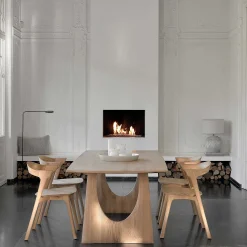 Geometric Oak Dining Table, 87"