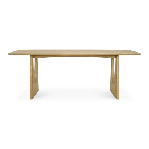 Geometric Oak Dining Table, 87"