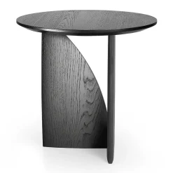 Geometric Side Table, Black Oak