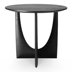 Geometric Side Table, Black Oak
