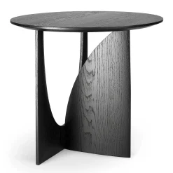 Geometric Side Table, Black Oak